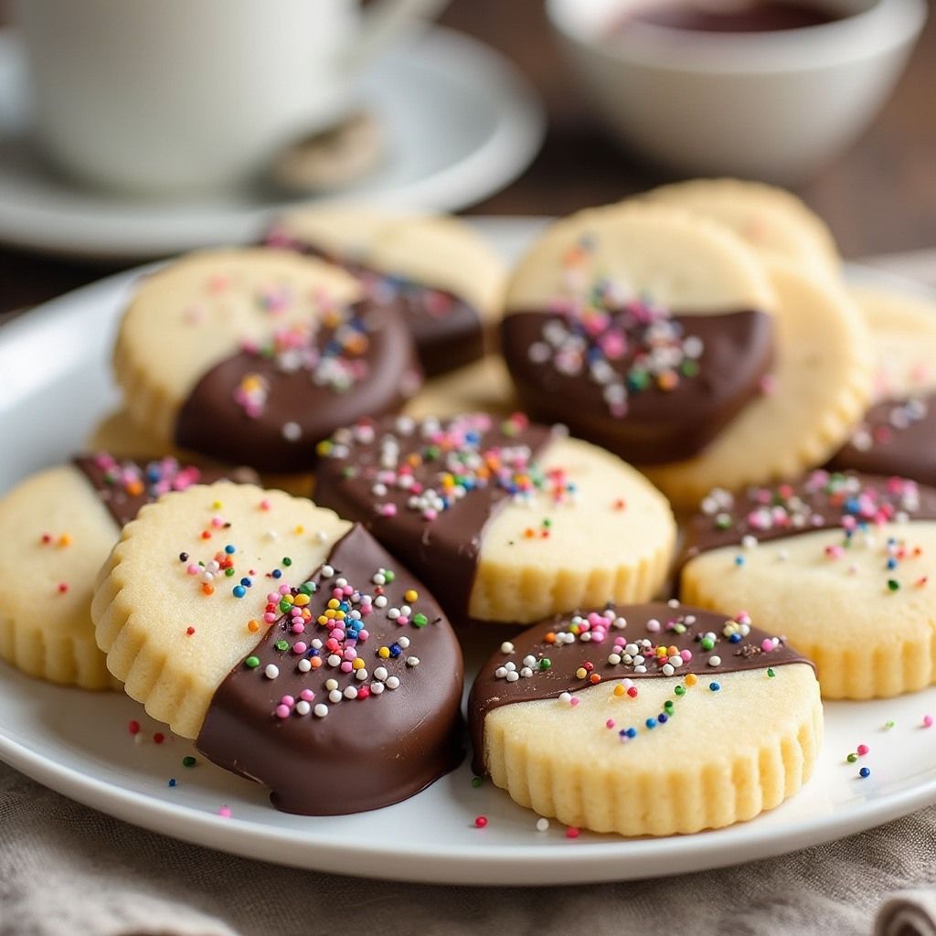 half chocolate dipped cookies
